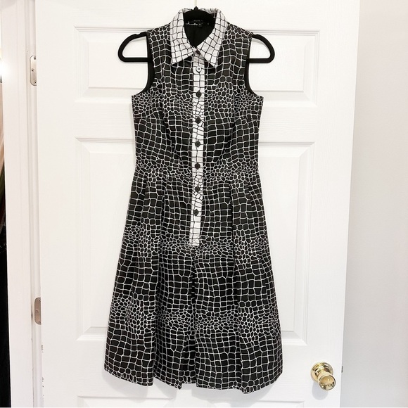 NEW TERI JON BY RICKIE FREEMAN Giraffe Print Shirtdress sz 4 $480 - Picture 6 of 8